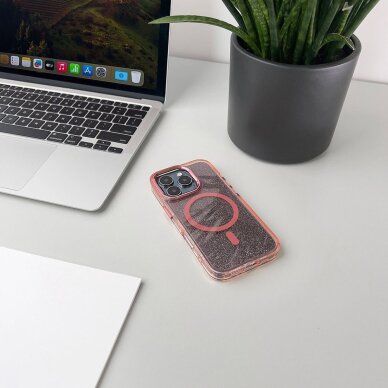 iPhone 17 Pro dėklas Glitter Case, MagSafe – rožinis 5