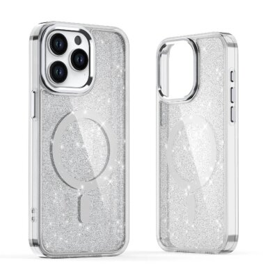 iPhone 17 dėklas Glitter Case, MagSafe – pusiau skaidrus