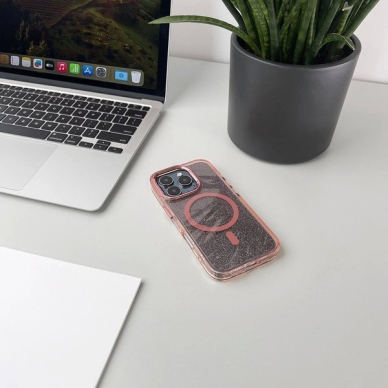iPhone 16e – Glitter dėklas su MagSafe - Rožinis 5