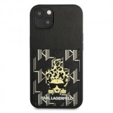 Telefono Dėklas Karl Lagerfeld Karlimals Cardslot na iPhone 13 Juodas GNZ022