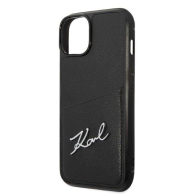 Telefono Dėklas Karl Lagerfeld Signature Logo Cardslot na iPhone 14 Plus Juodas Odinis GNZ022 2 Telefono Dėklas Karl Lagerfeld Signature Logo Cardslot na iPhone 14 Plus Juodas Odinis GNZ022 2