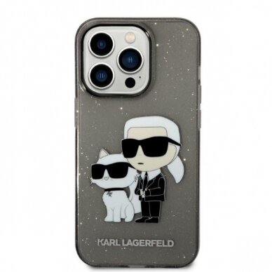 Telefono Dėklas Karl Lagerfeld Glitter Karl&Choupette na iPhone 14 Pro Juodas Skaidrus Blizgus GNZ022 1 Telefono Dėklas Karl Lagerfeld Glitter Karl&Choupette na iPhone 14 Pro Juodas Skaidrus Blizgus GNZ022 1