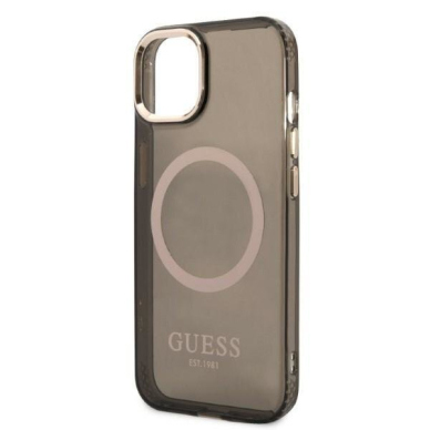 Telefono Dėklas Guess Gold Outline Translucent MagSafe na iPhone 13 Juodas Skaidrus GNZ022 1 Telefono Dėklas Guess Gold Outline Translucent MagSafe na iPhone 13 Juodas Skaidrus GNZ022 1