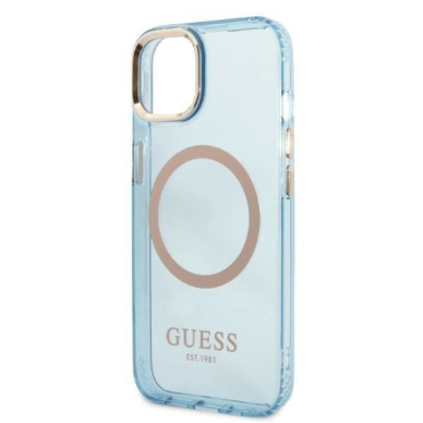Telefono Dėklas Guess Gold Outline Translucent MagSafe na iPhone 13 Mėlynas Skaidrus GNZ022 1 Telefono Dėklas Guess Gold Outline Translucent MagSafe na iPhone 13 Mėlynas Skaidrus GNZ022 1