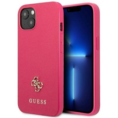 Telefono Dėklas Guess Saffiano 4G Small Metal Logo na iPhone 13 mini Rožinis GNZ022 Telefono Dėklas Guess Saffiano 4G Small Metal Logo na iPhone 13 mini Rožinis GNZ022