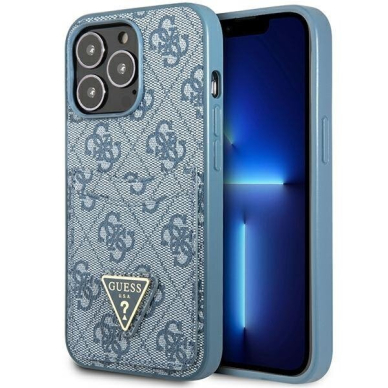 Telefono Dėklas Guess 4G Triangle Logo Cardslot na iPhone 13 Pro / 13 Mėlynas GNZ022 Telefono Dėklas Guess 4G Triangle Logo Cardslot na iPhone 13 Pro / 13 Mėlynas GNZ022