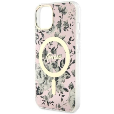 Telefono Dėklas Case Guess iPhone 14 6.1" Rožinis Permatomas hardcase Flower MagSafe GNZ022 1 Telefono Dėklas Case Guess iPhone 14 6.1" Rožinis Permatomas hardcase Flower MagSafe GNZ022 1