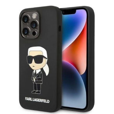 Telefono Dėklas Karl Lagerfeld Silicone Ikonik na iPhone 14 Pro Max Juodas GNZ022 Telefono Dėklas Karl Lagerfeld Silicone Ikonik na iPhone 14 Pro Max Juodas GNZ022