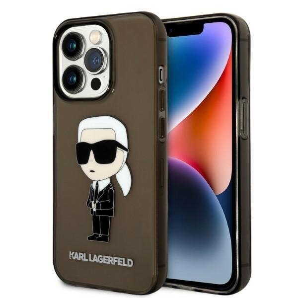 Telefono Dėklas Karl Lagerfeld Ikonik Karl iPhone 14 Pro Max Juodas Skaidrus GNZ022 Telefono Dėklas Karl Lagerfeld Ikonik Karl iPhone 14 Pro Max Juodas Skaidrus GNZ022