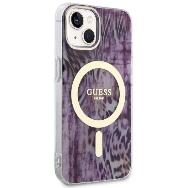 Telefono Dėklas Case Guess iPhone 14 6.1" Rožinis hardcase Leopard MagSafe GNZ022 1 Telefono Dėklas Case Guess iPhone 14 6.1" Rožinis hardcase Leopard MagSafe GNZ022 1