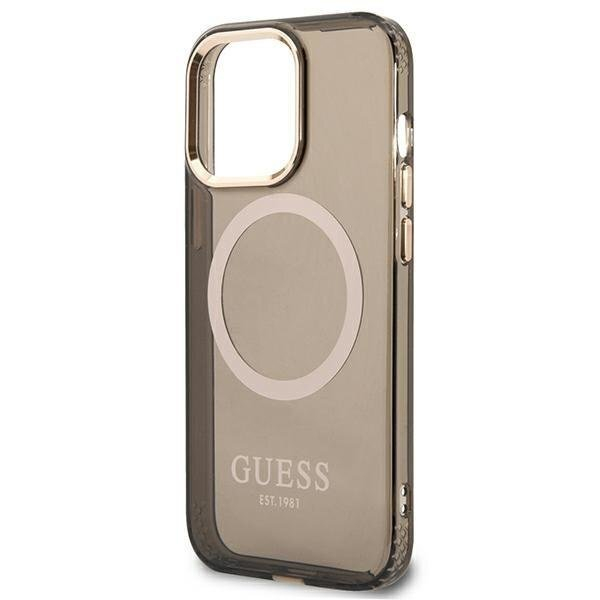 Telefono Dėklas Guess Gold Outline Translucent MagSafe na iPhone 13 Pro Max Juodas Skaidrus GNZ022 1 Telefono Dėklas Guess Gold Outline Translucent MagSafe na iPhone 13 Pro Max Juodas Skaidrus GNZ022 1