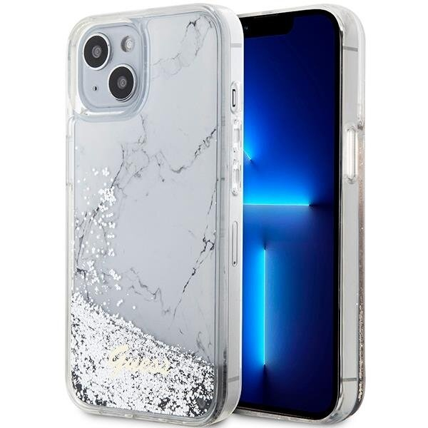Telefono Dėklas Case Guess iPhone 14 6.1" Baltas hardcase Liquid Glitter Marble GNZ022 Telefono Dėklas Case Guess iPhone 14 6.1" Baltas hardcase Liquid Glitter Marble GNZ022