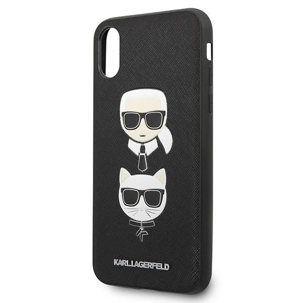 Telefono Dėklas Karl Lagerfeld Saffiano Karl&Choupette Head iPhone X/XS Juodas GNZ022 1
