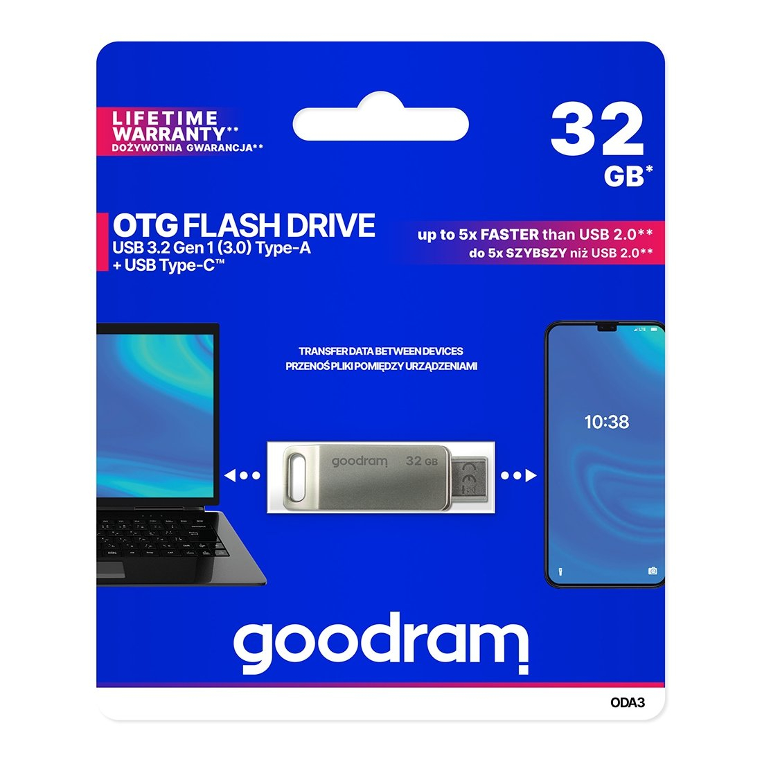 GOODRAM pendrive 32 GB USB 3.2 Gen 1 OTG USB / USB Typ C ODA3-0320S0R11 4 GOODRAM pendrive 32 GB USB 3.2 Gen 1 OTG USB / USB Typ C ODA3-0320S0R11 4