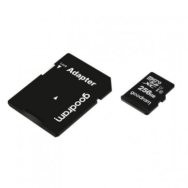 Goodram Microcard 256 GB micro SD XC UHS-I class 10 memory card, SD adapter (M1AA-2560R12) 3