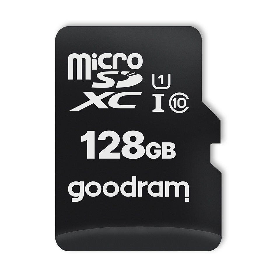 Goodram Microcard 128 GB micro SD XC UHS-I class 10 memory card, SD adapter (M1AA-01280R12) 1 Goodram Microcard 128 GB micro SD XC UHS-I class 10 memory card, SD adapter (M1AA-01280R12) 1