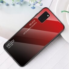 Grūdinto Stiklo Dėklas Nugarėlė "Gradient Glass Durable" Samsung Galaxy A41 Juodas-Raudonas