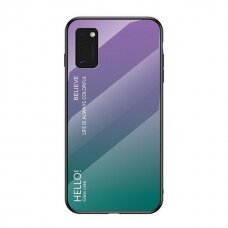 Grūdinto Stiklo Dėklas Nugarėlė "Gradient Glass Durable" Samsung Galaxy A41 Žalias-Violetinis