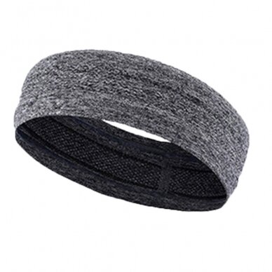 Gray fabric elastic headband for running fitness 1