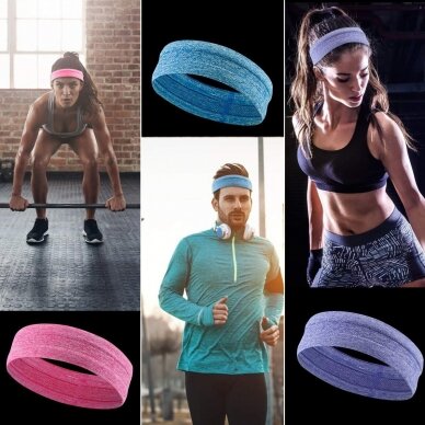 Gray fabric elastic headband for running fitness 13