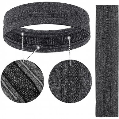 Gray fabric elastic headband for running fitness 4