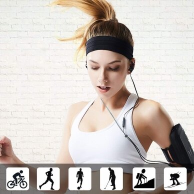 Gray fabric elastic headband for running fitness 6