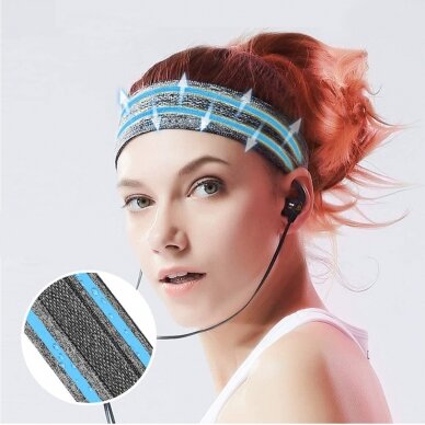 Gray fabric elastic headband for running fitness 7