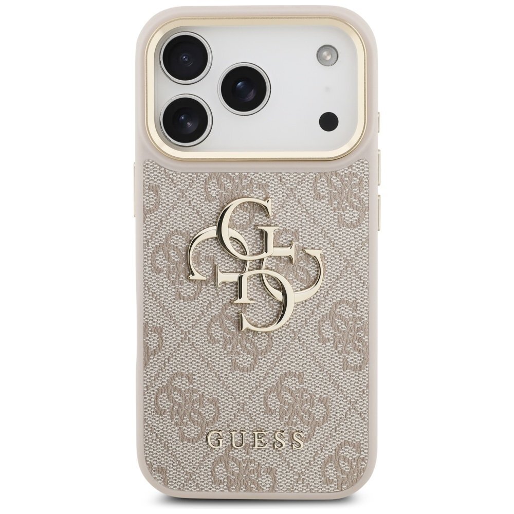 iPhone 17 Pro Guess 4G Big Classic Logo Big Strap Metal Buttons dėklas – rožinis 2