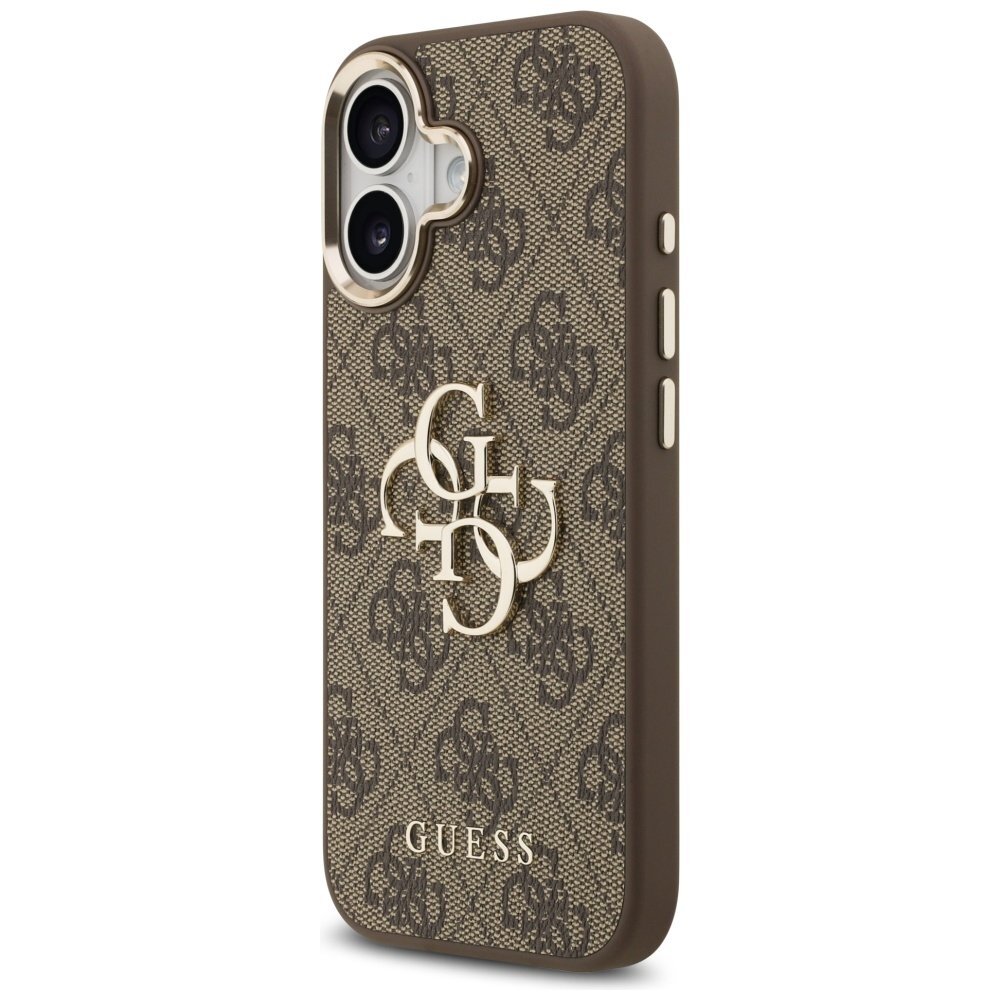 iPhone 17 Guess 4G Big Classic Logo dėklas – rudas ir auksinis 1