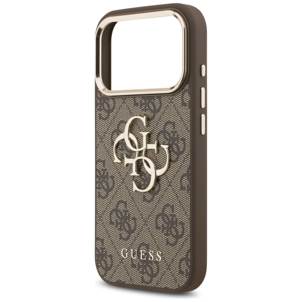 iPhone 17 Pro dėklas Guess 4G Big 4G Classic Logo – rudas/auksinis 5