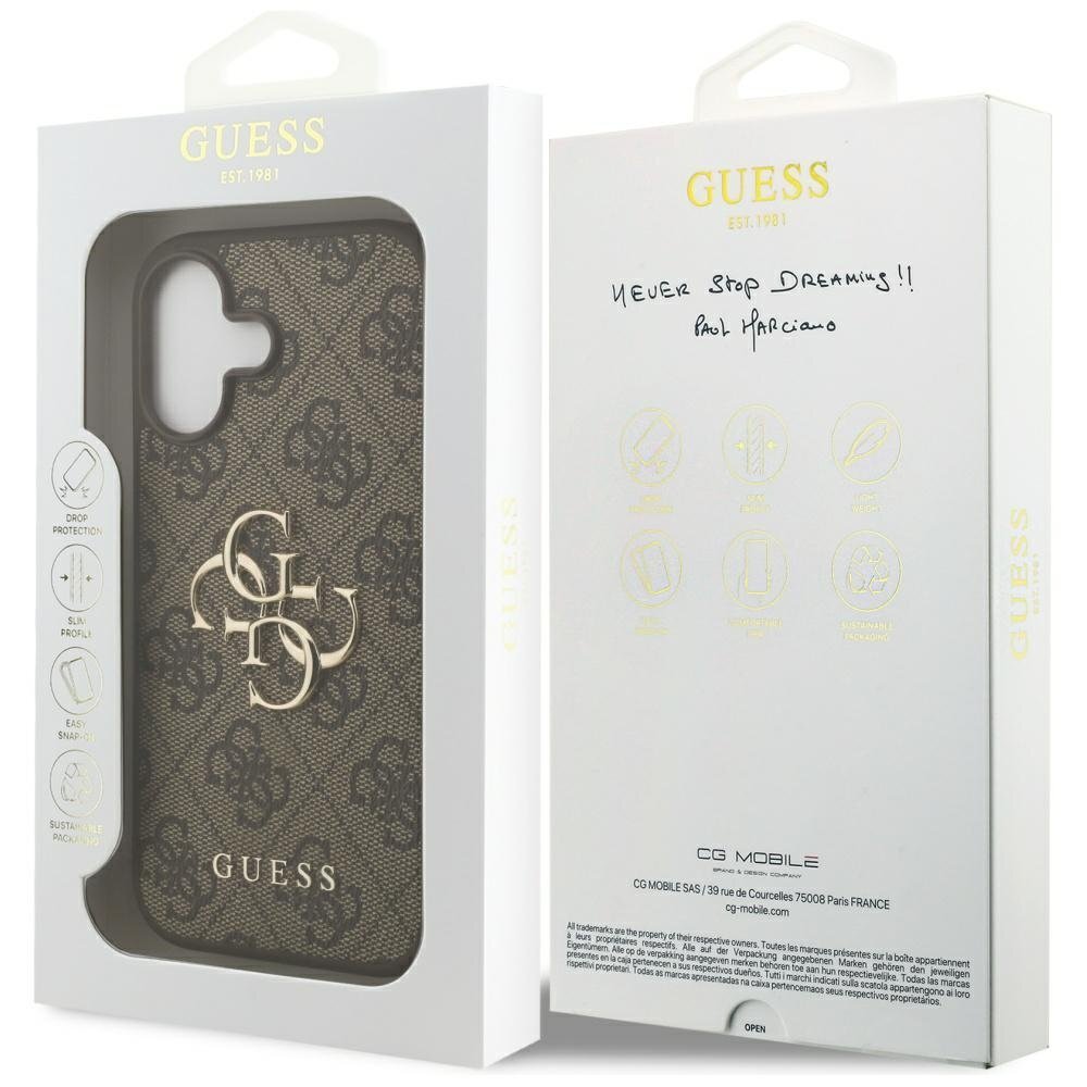 iPhone 17 dėklas Guess 4G Big Logo – rudas 7