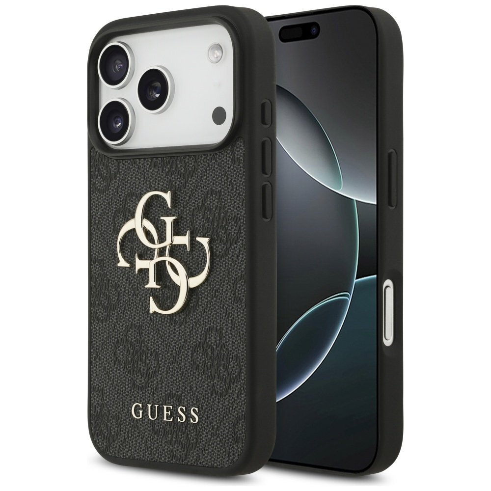 iPhone 17 Pro Guess 4G Big Logo dėklas – juodas