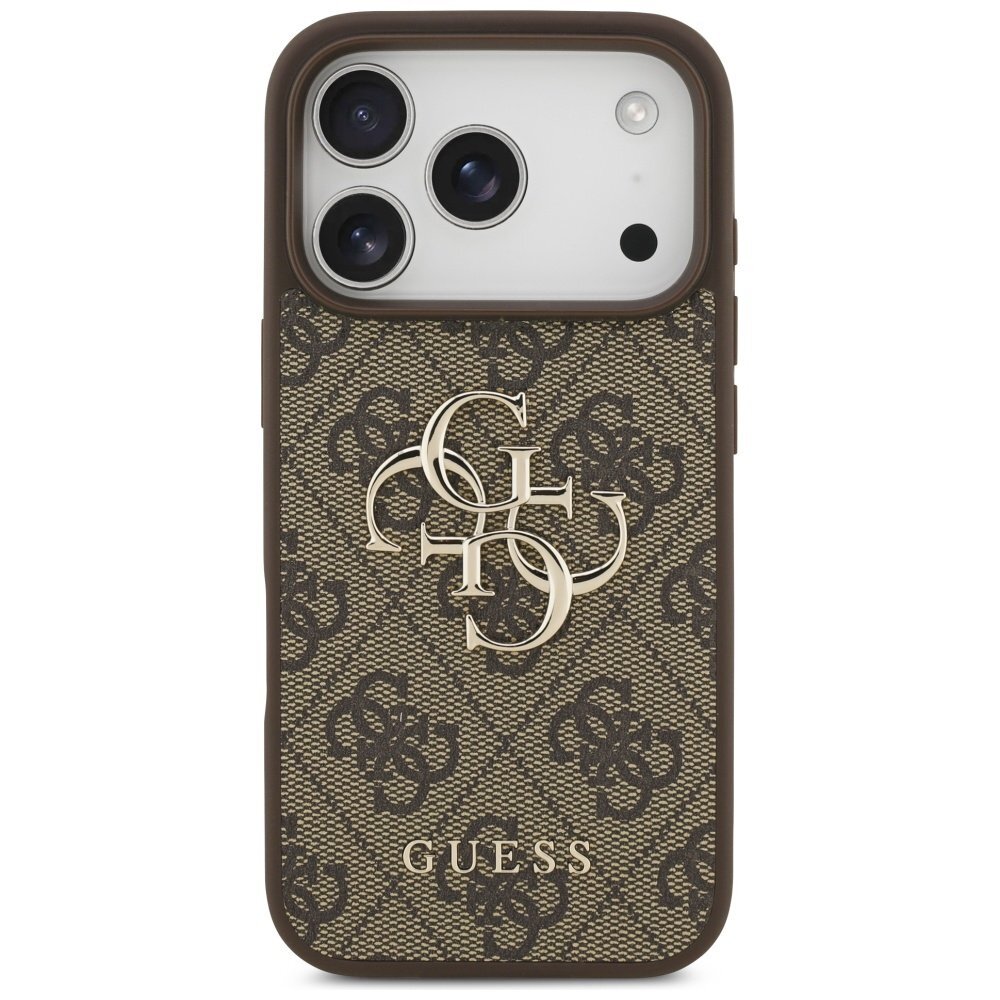 iPhone 17 Pro dėklas Guess 4G Big Logo – rudas 2 iPhone 17 Pro dėklas Guess 4G Big Logo – rudas 2