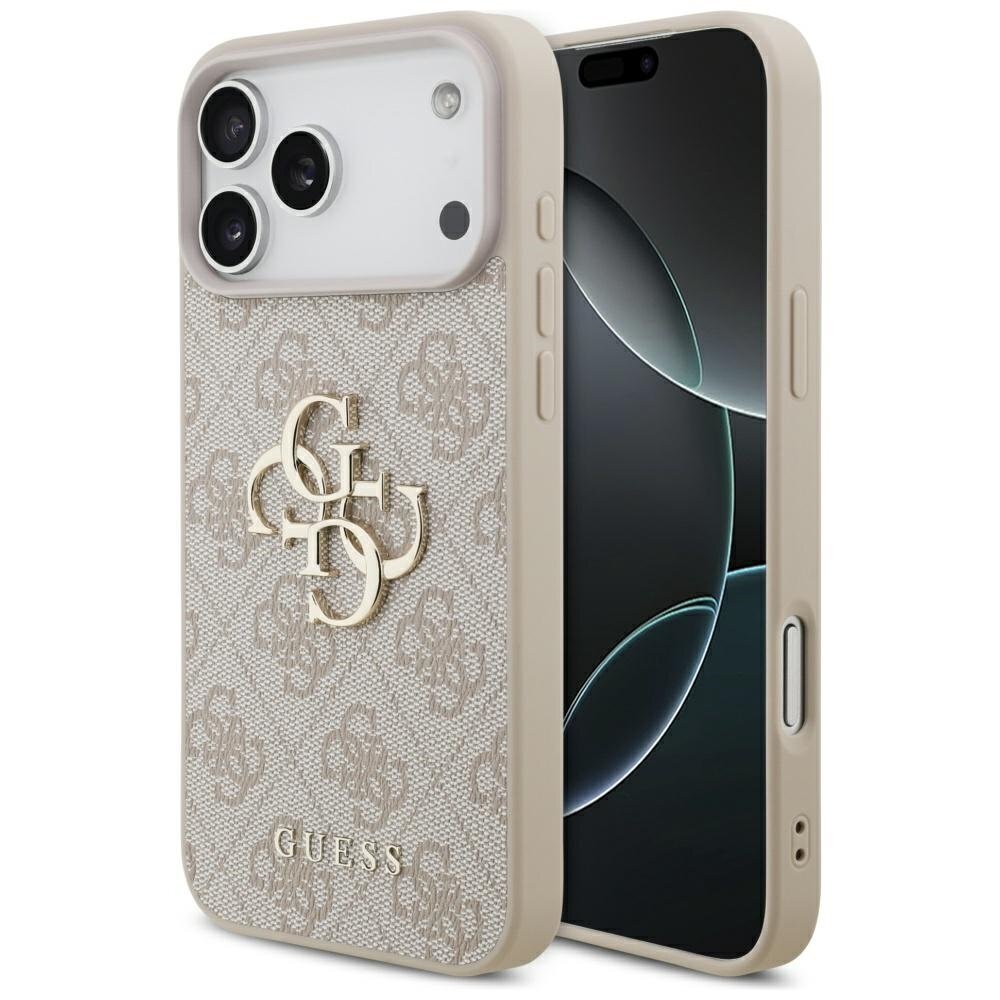 iPhone 17 Pro Max dėklas Guess 4G Big Logo – rožinis iPhone 17 Pro Max dėklas Guess 4G Big Logo – rožinis