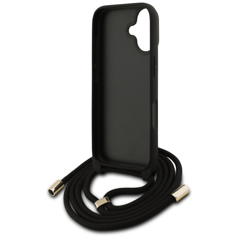 iPhone 17 Guess 4G Big Logo dėklas su dirželiu per petį – rudas 5