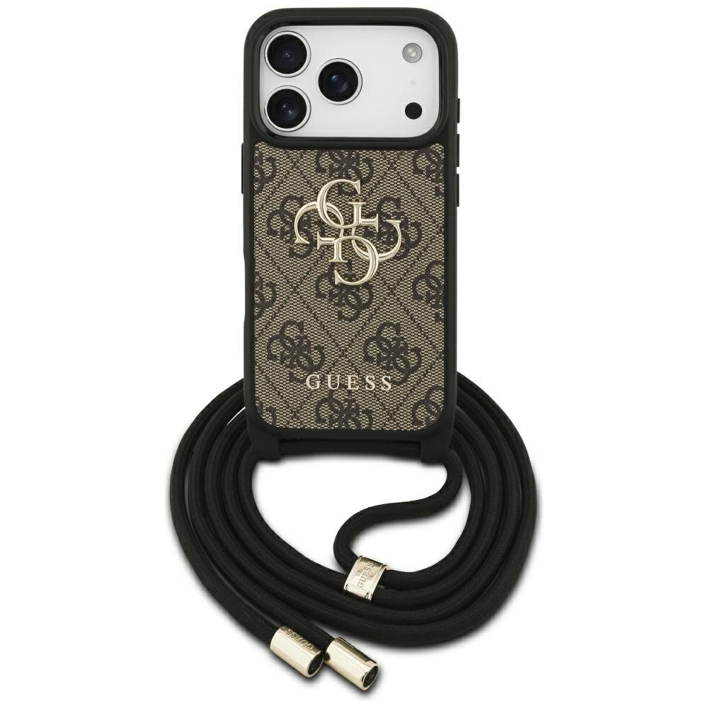 iPhone 17 Pro Guess 4G Big Logo Crossbody dėklas – rudas