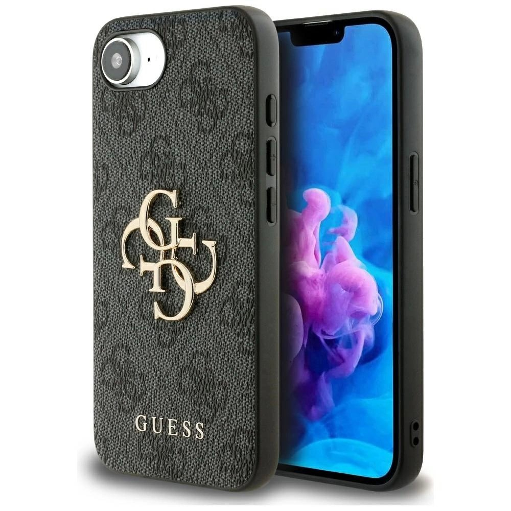 Guess 4G Big Logo iPhone 16e Dėklas - Juodas Guess 4G Big Logo iPhone 16e Dėklas - Juodas