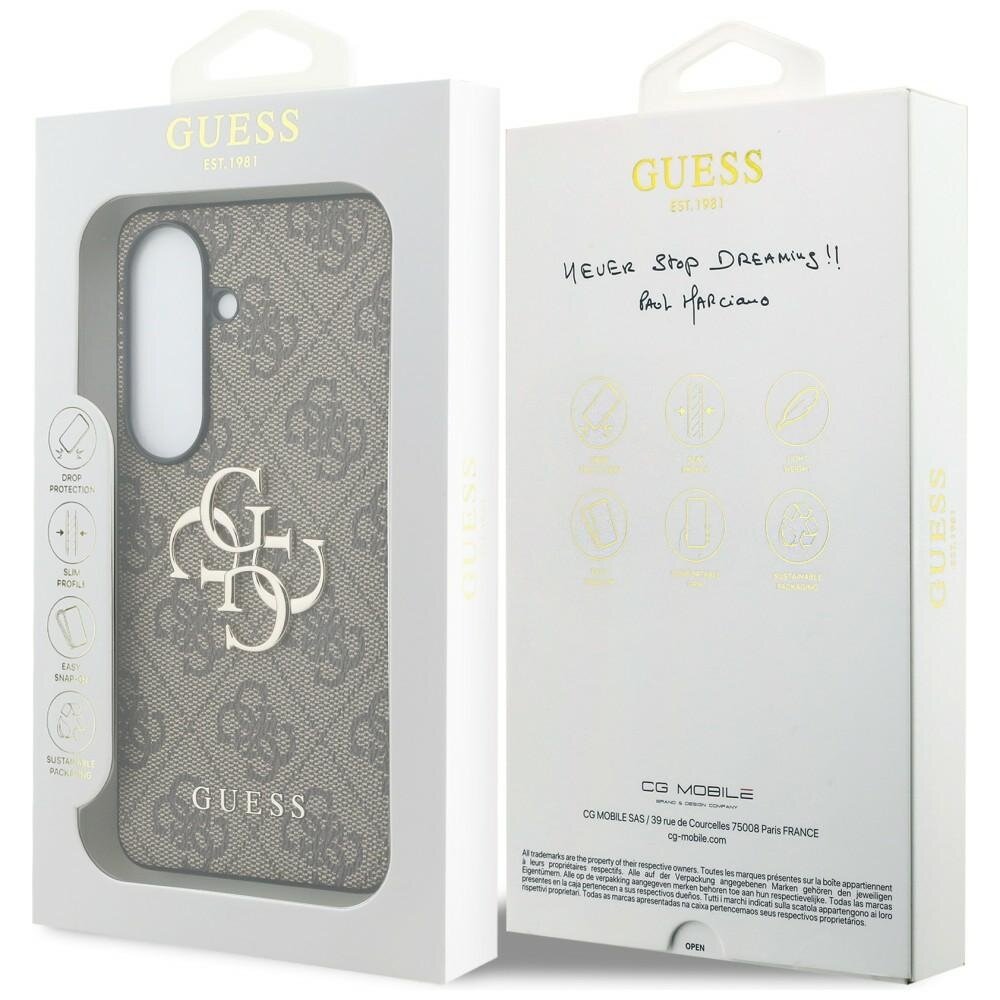 Samsung Galaxy S26 Guess 4G Big Metal Logo dėklas – rudas 7 Samsung Galaxy S26 Guess 4G Big Metal Logo dėklas – rudas 7