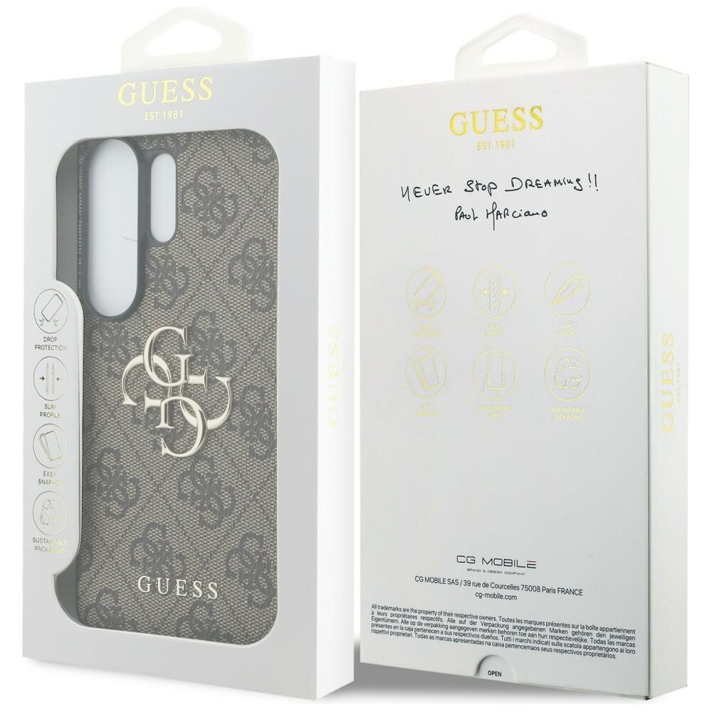 Samsung Galaxy S26 Ultra Guess 4G Big Metal Logo dėklas – rudas 7