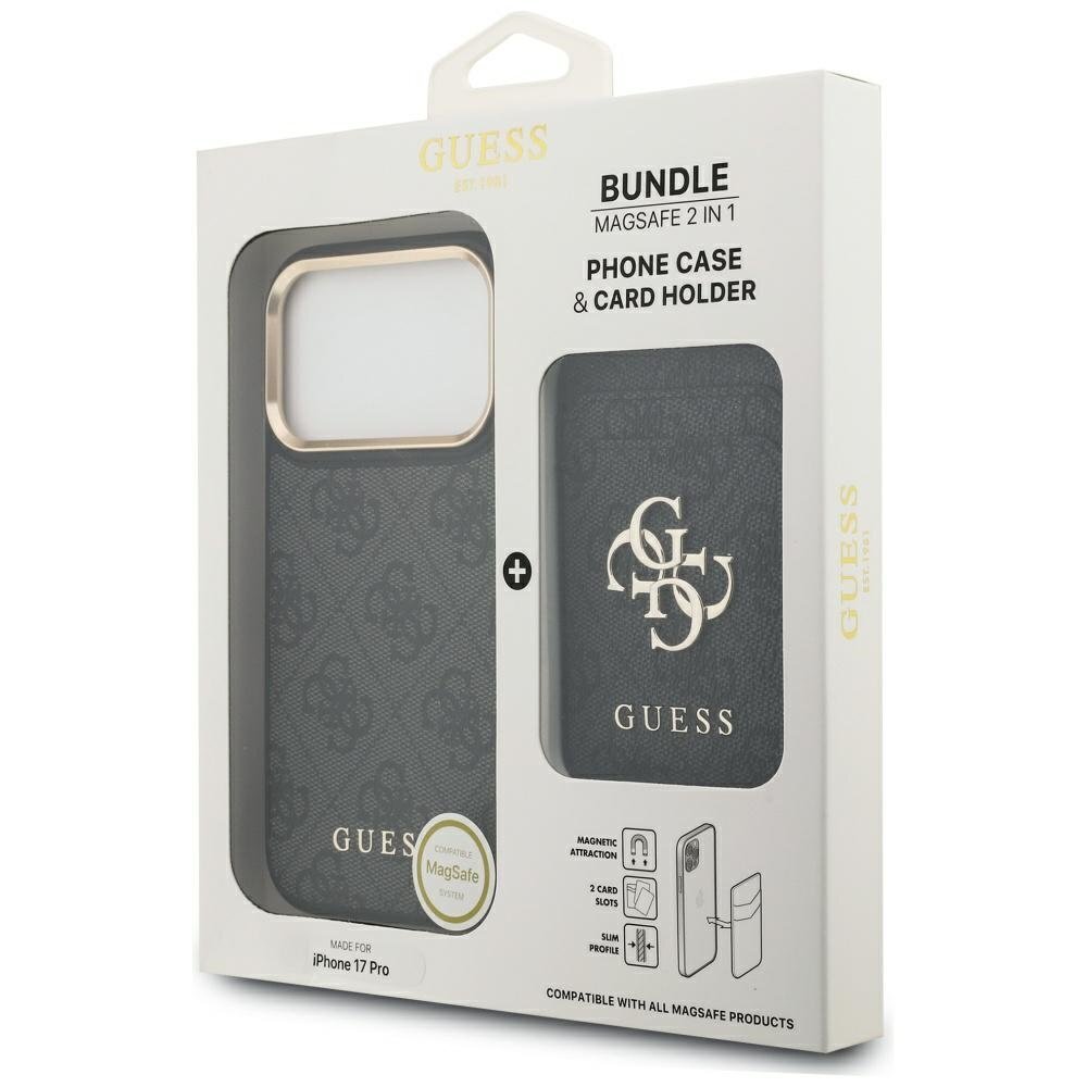 iPhone 17 Pro Guess 4G MagSafe Wallet dėklas – juodas 10 iPhone 17 Pro Guess 4G MagSafe Wallet dėklas – juodas 10