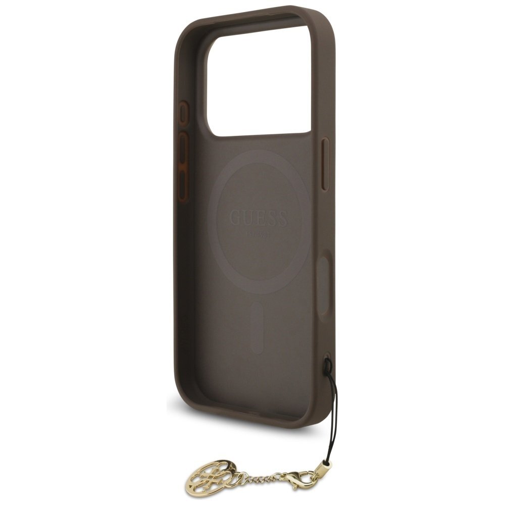 iPhone 17 Pro dėklas Guess 4G Charms Collection, MagSafe – rudas 5