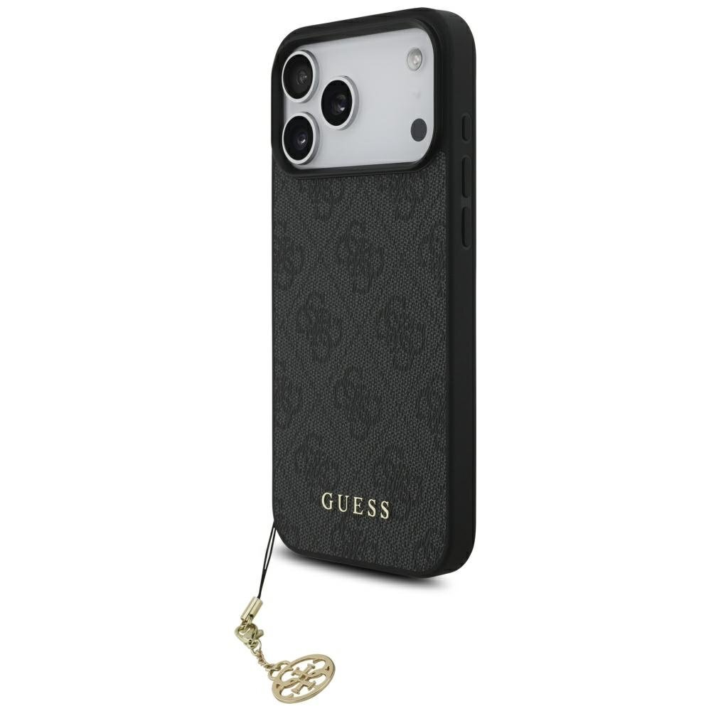 iPhone 17 Pro Max dėklas Guess 4G Charms Collection, MagSafe – juodas