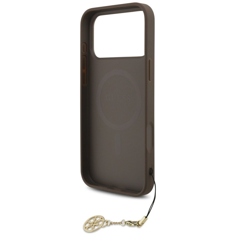 iPhone 17 Pro Max dėklas Guess 4G Charms Collection, MagSafe – rudas 5