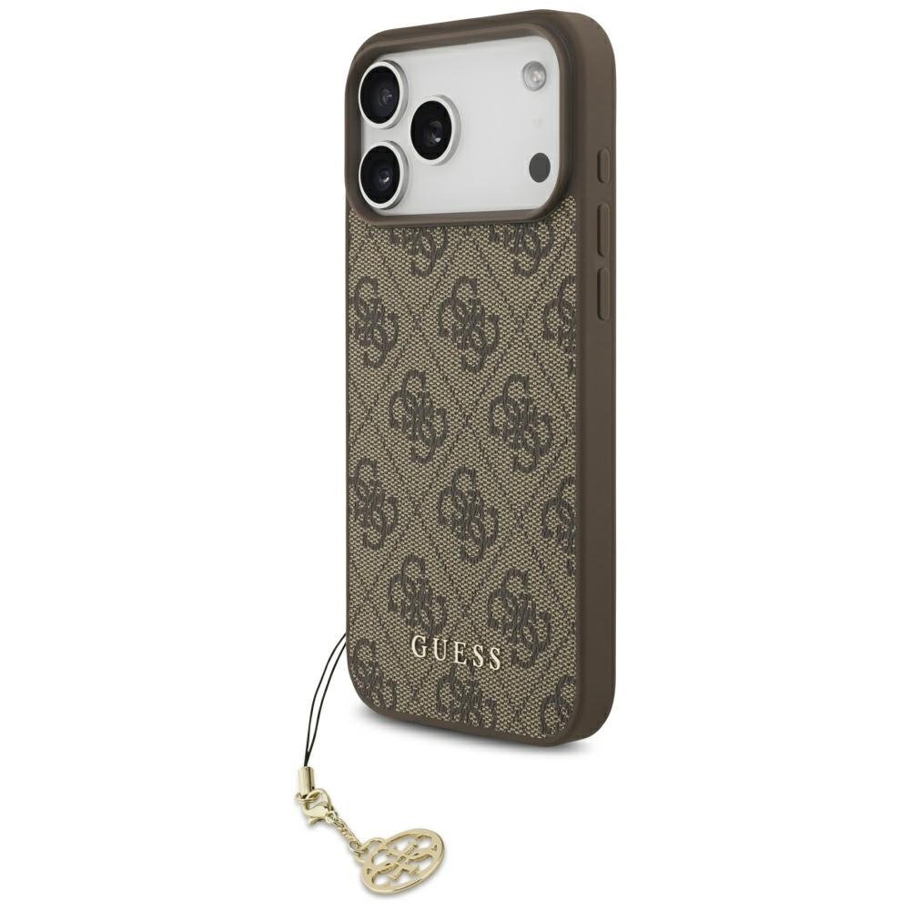 iPhone 17 Pro Max dėklas Guess 4G Charms Collection, MagSafe – rudas
