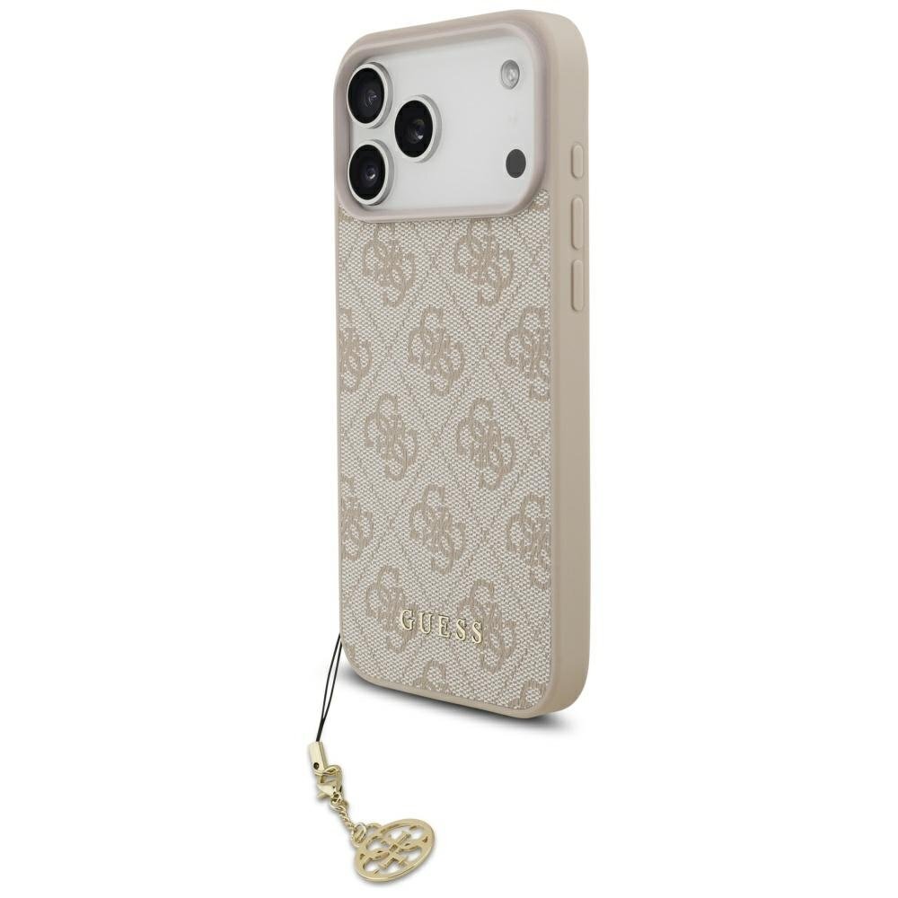 iPhone 17 Pro Max Guess 4G Charms Collection dėklas su MagSafe – rožinis iPhone 17 Pro Max Guess 4G Charms Collection dėklas su MagSafe – rožinis