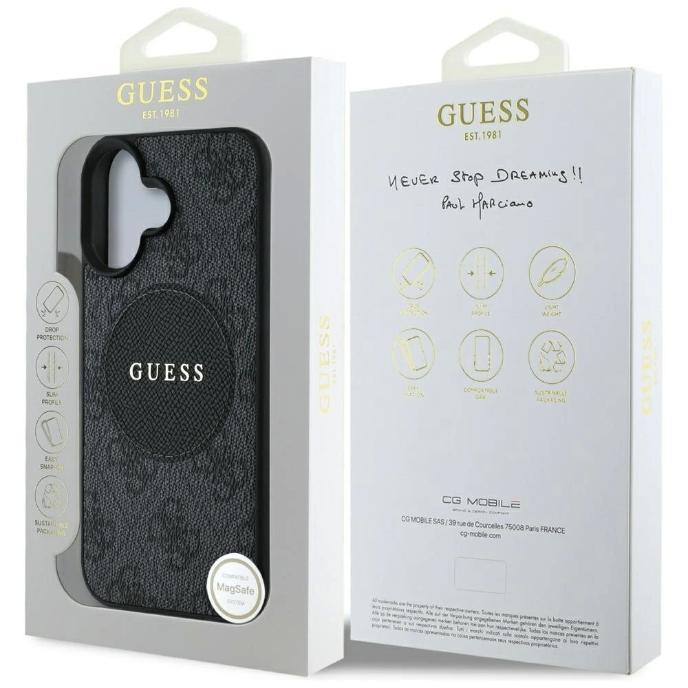 iPhone 16 – Guess 4G Circle Classic Logo MagSafe dėklas - Juodas 7