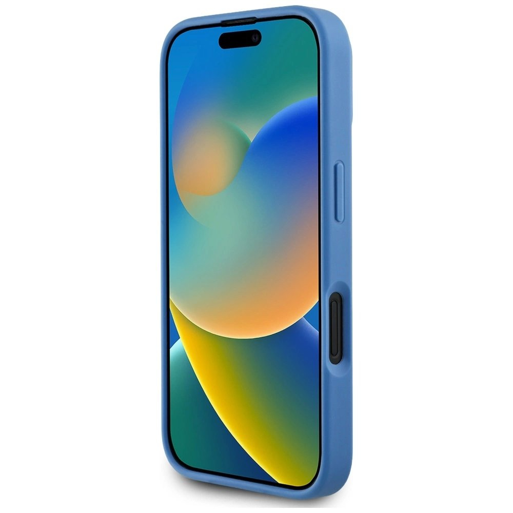 iPhone 16 – Guess 4G Circle Classic Logo MagSafe dėklas - Mėlynas 4