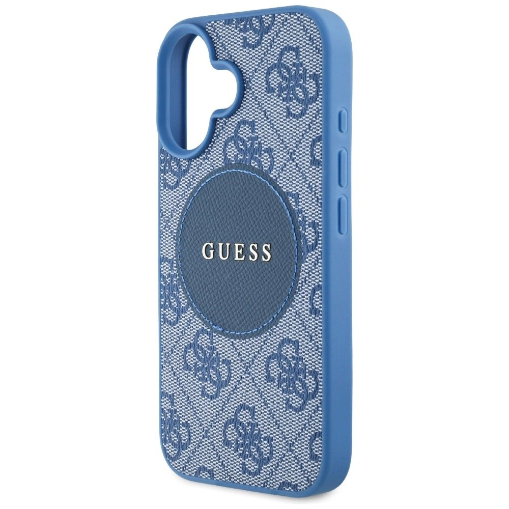 iPhone 16 – Guess 4G Circle Classic Logo MagSafe dėklas - Mėlynas 5