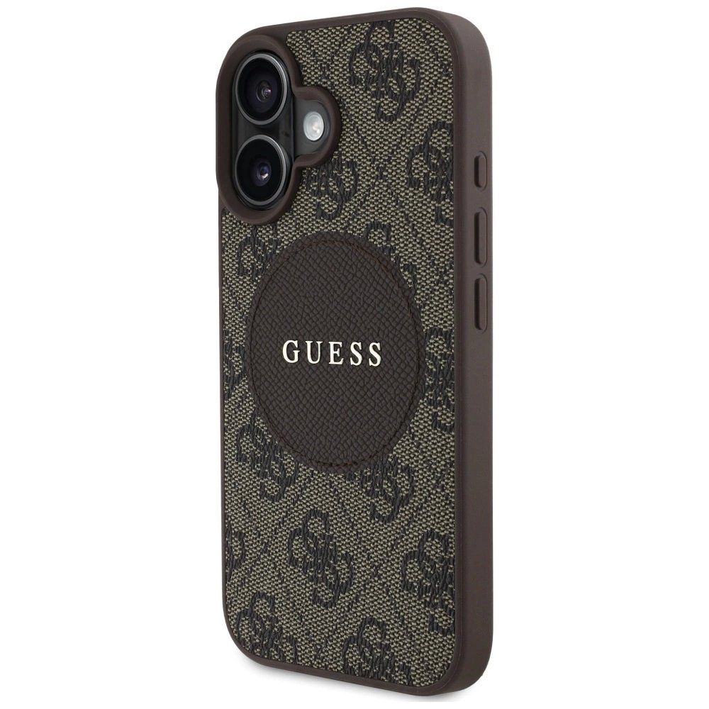 iPhone 16 – Guess 4G Circle Classic Logo MagSafe dėklas - Rudas 1