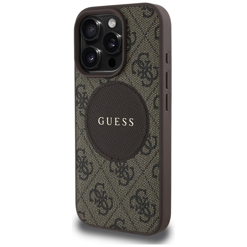 iPhone 16 Pro – Guess 4G Circle Classic Logo MagSafe dėklas - Rudas 1 iPhone 16 Pro – Guess 4G Circle Classic Logo MagSafe dėklas - Rudas 1
